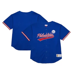 Splendido Philadelphia 76ers Hardwood Classics On The Clock Mesh Fashion Baseball Jersey Royal  per i veri fan