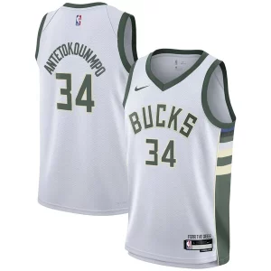 Splendido Versatile Sofisticato Giannis Antetokounmpo Milwaukee Bucks Nike Youth Swingman Jersey Association Edition White per i veri fan