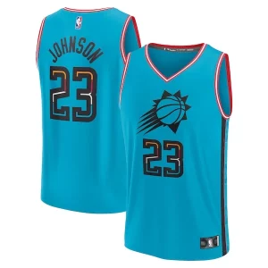 Stupendo Cameron Johnson Phoenix Suns Youth 2022/23 Fast Break Jersey City Edition Turquoise  per i veri fan