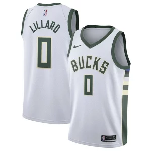 Stupendo Damian Lillard Milwaukee Bucks Nike Unisex Swingman Player Jersey Association Edition White  per i veri fan