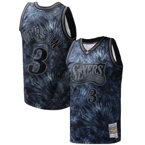 Stupendo Magnifico Allen Iverson Philadelphia 76ers Hardwood Classics 1997/98 Tie Dye Swingman Jersey Black  per i veri fan