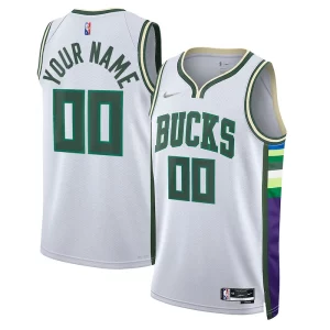 Stupendo Versatile Fascinante Milwaukee Bucks Nike 2021/22 Swingman Custom Jersey City Edition White  per i veri fan