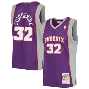 Trendy Amar'e Stoudemire Phoenix Suns 2001/02 Hardwood Classics Swingman Jersey Purple/White  per i veri fan