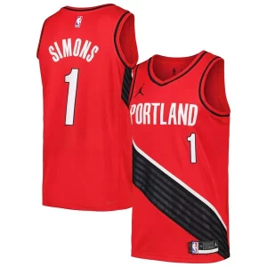 Trendy Anfernee Simons Portland Trail Blazers Jordan Brand Swingman Player Jersey Statement Edition Red/Black  per i veri fan