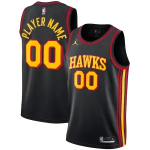 Trendy Atlanta Hawks Jordan Brand Swingman Custom Jersey Statement Edition Black  per i veri fan