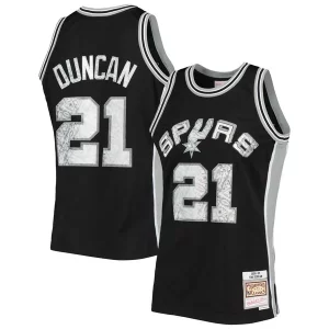 Trendy Cool Tim Duncan San Antonio Spurs 1998/99 Hardwood Classics NBA 75th Anniversary Diamond Swingman Jersey Black  per i veri fan