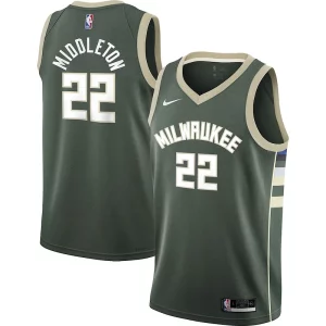 Trendy Fantastico Cool Khris Middleton Milwaukee Bucks Nike Youth 2021/22 Swingman Jersey Icon Edition Hunter Green  per i veri fan