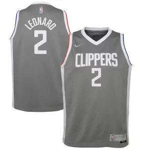 Trendy Kawhi Leonard LA Clippers Nike Youth 2020/21 Swingman Player Jersey Gray Earned Edition  per i veri fan