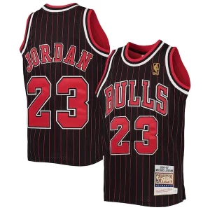 Trendy Magnifico Michael Jordan Chicago Bulls Youth 1996 97 Hardwood Classics Authentic Jersey Black/Red/Red/White  per i veri fan