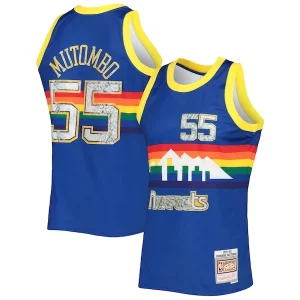 Versatile Dikembe Mutombo Denver Nuggets 1996/97 Hardwood Classics NBA 75th Anniversary Diamond Swingman Jersey Royal  per i veri fan