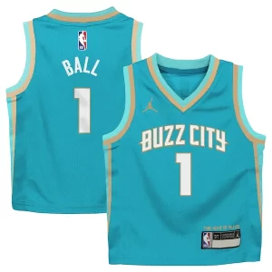 Versatile Duraturo Cool LaMelo Ball Charlotte Hornets Jordan Brand Preschool 2023/24 Swingman Replica Jersey City Edition Teal  per i veri fan