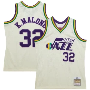Versatile Karl Malone Utah Jazz Chainstitch Swingman Jersey Cream  per i veri fan
