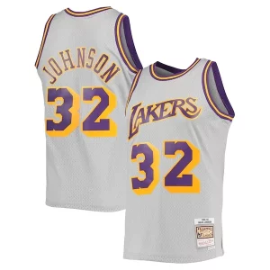 Versatile Magic Johnson Los Angeles Lakers 1984 85 Hardwood Classics Reload 2.0 Throwback Swingman Jersey Gray  per i veri fan