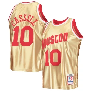 Versatile Sam Cassell Houston Rockets 75th Anniversary 1993/94 Hardwood Classics Swingman Jersey Gold  per i veri fan