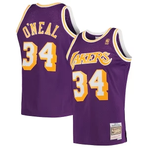 Versatile Shaquille O'Neal Los Angeles Lakers Hardwood Classics Swingman Jersey Purple/Royal/Gold  per i veri fan